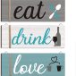 Kitchen Wall Decor Eat Sign Rustic Wooden Kitchen Sign Wood Home Sign Eat Drink