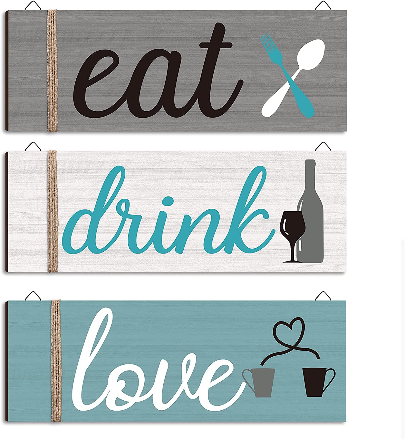 Kitchen Wall Decor Eat Sign Rustic Wooden Kitchen Sign Wood Home Sign Eat Drink