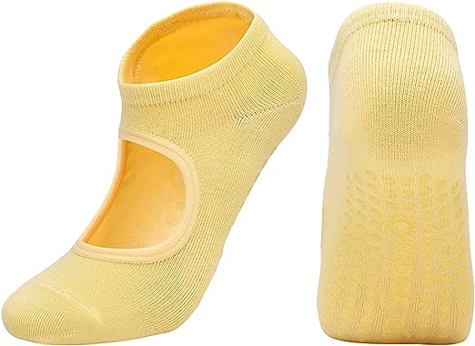 Ladies' Solid Color Backless Grip Socks Yoga Ankle Sports Socks Ladies' Anti Slip Slippers Socks Fashion Mens