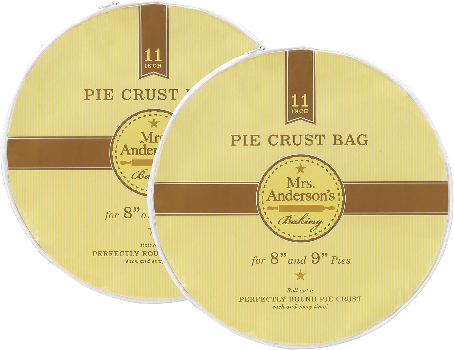 Mrs. Anderson’s Baking Easy No-Mess Pie Crust Maker Bag, BPA Free, 11-Inch, Set of 2