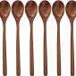 Wooden Spoons, 6 Pieces 9 Inch Wood Soup Spoons for Eating Mixing Stirring,