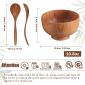 Handmade Wood Bowls, Jujube Wooden Japanese Bowls with Matching Spoon