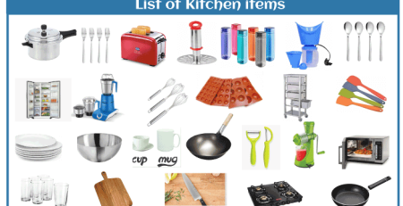 list of kitchen items